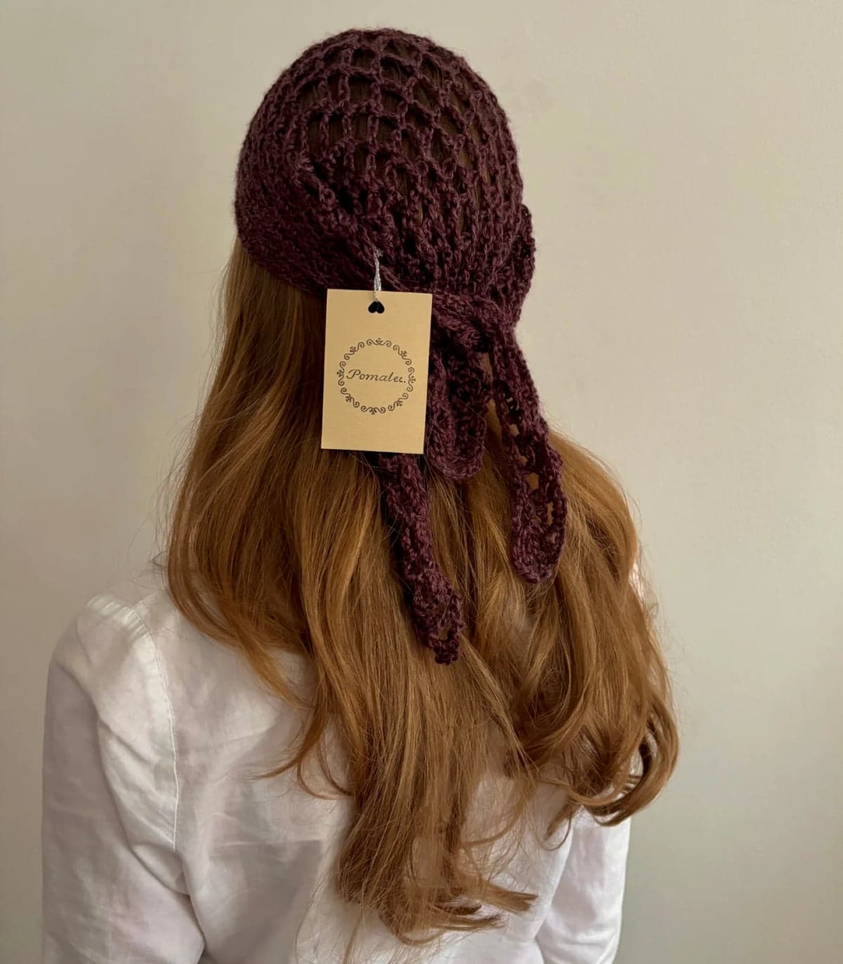 Fialová háčkovaná síťovaná bandana