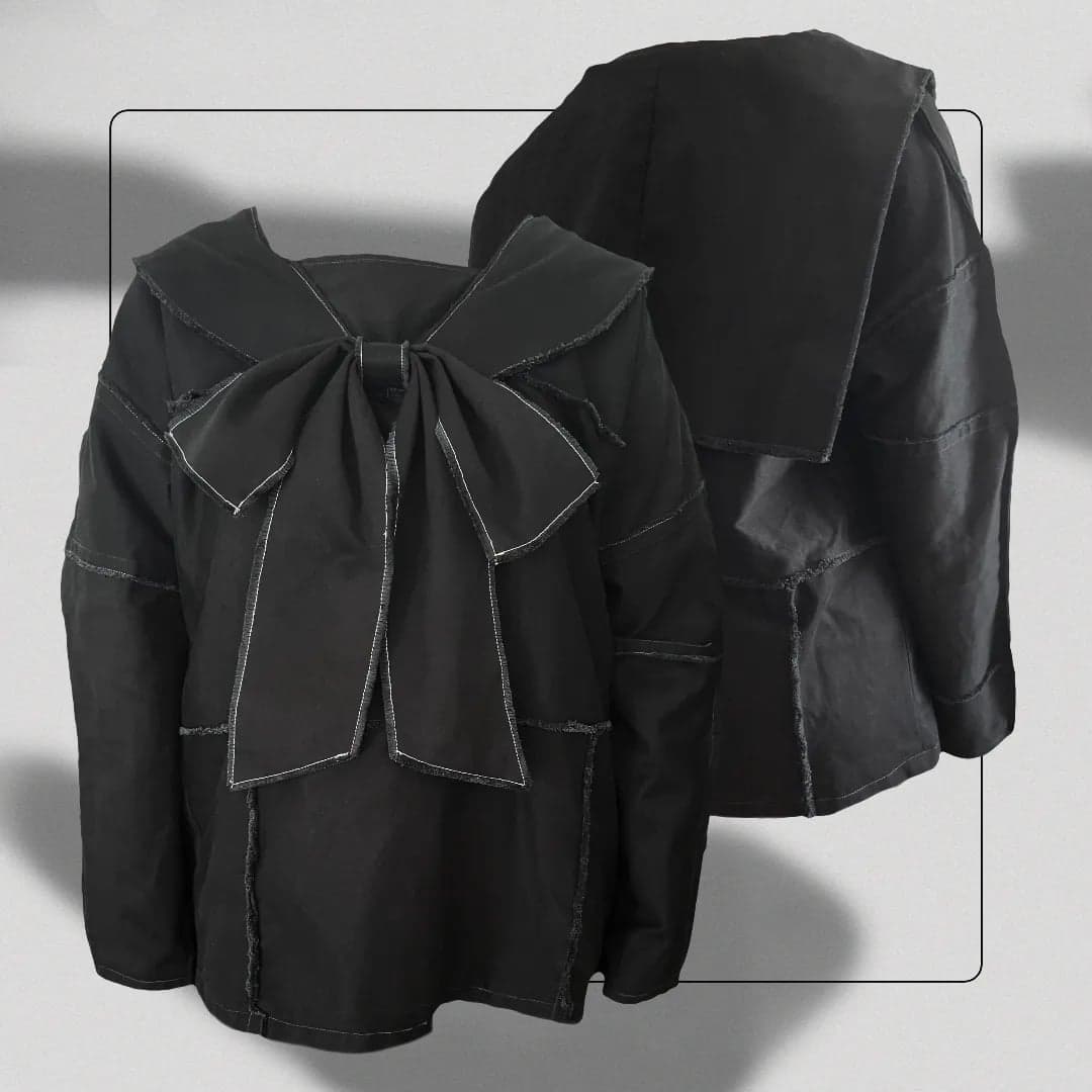 Oversized bunda s námořnickým límcem